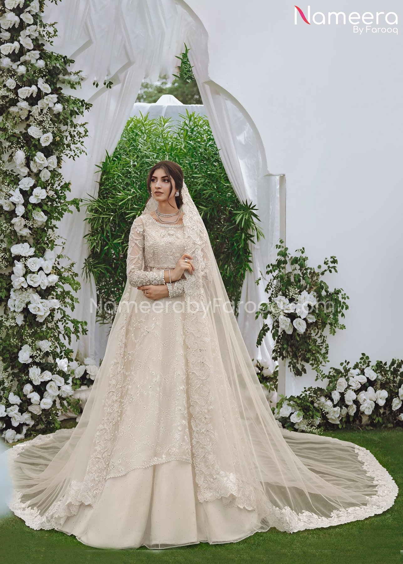 bridal reception look in gown
